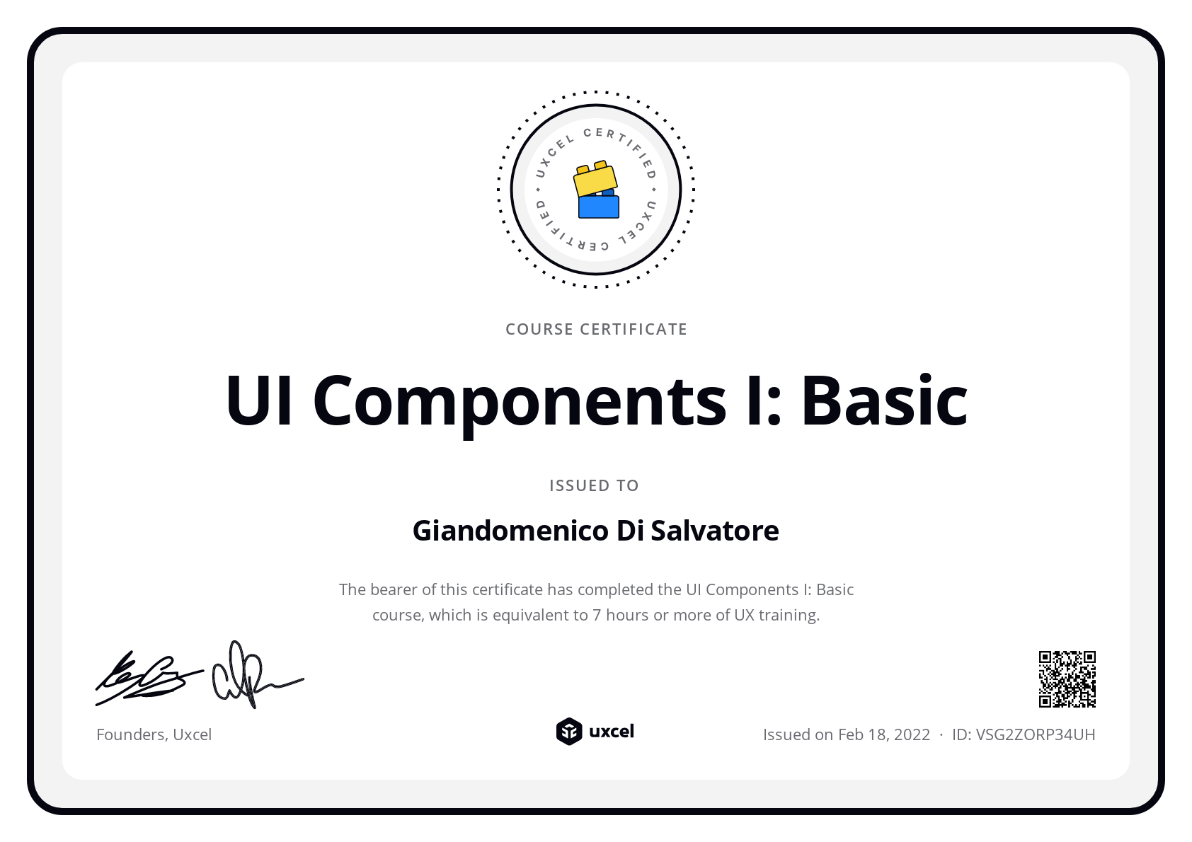 Giandomenico Di Salvatore's certificate